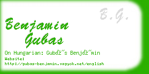 benjamin gubas business card